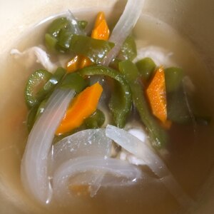 野菜と鶏ささみの和風スープ